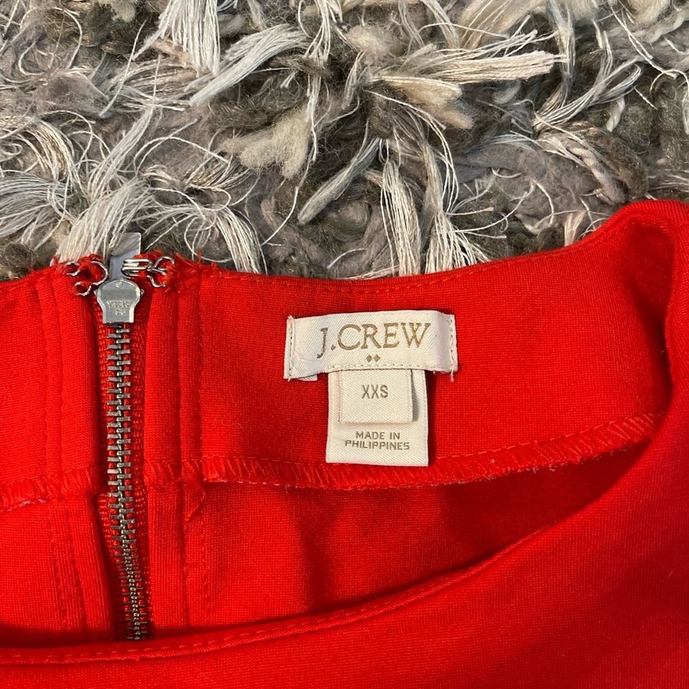 J.Crew Red Ponte Mini Dress Work Holiday Date Night XXS - Picture 11 of 13